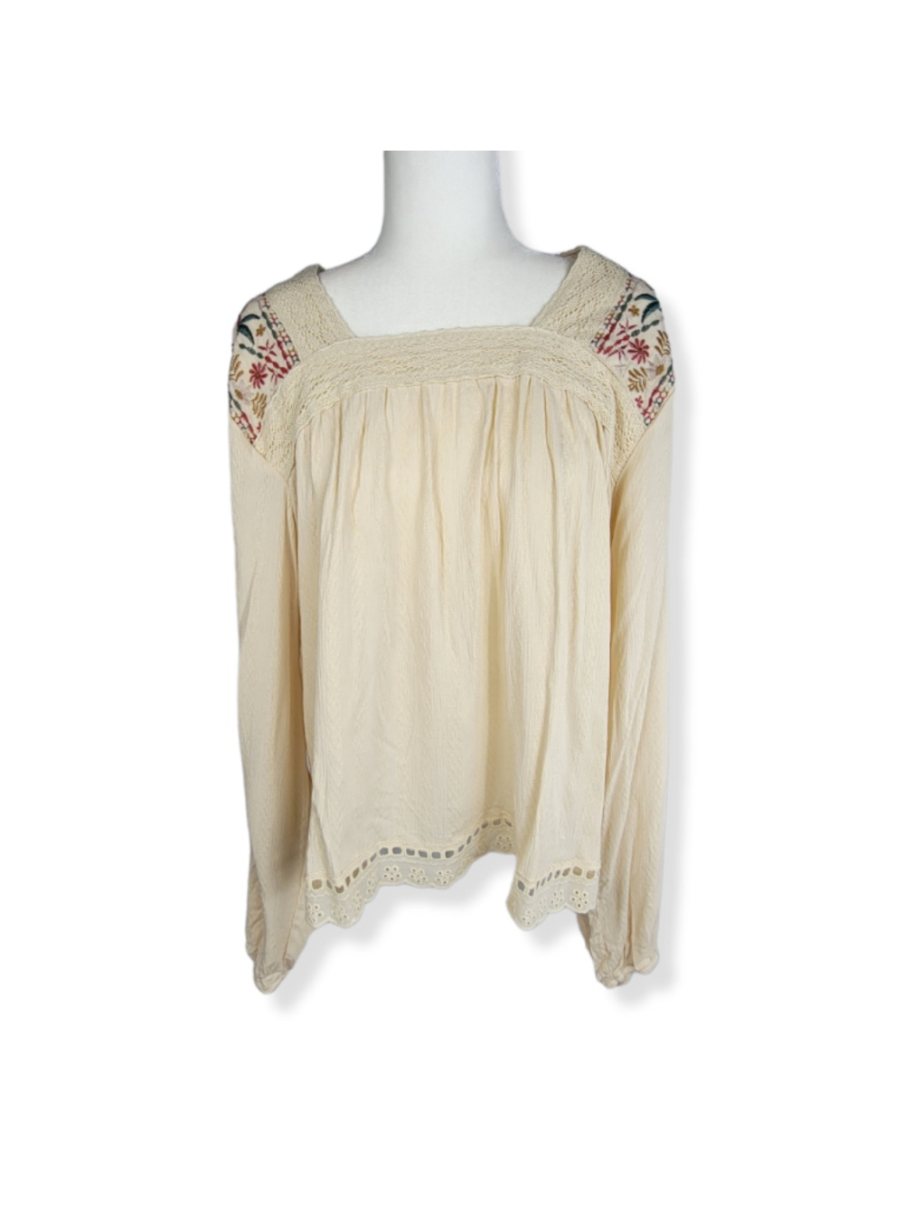 Knox Rose Cream Blouse Large
